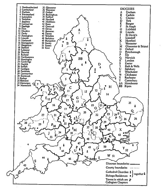 The Dioceses of England and Wales, 1850