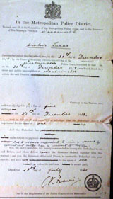 Arthur Lucas defaults in paying his fine of 5 shillings for being drunk
