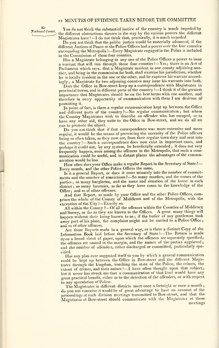 Conant's evidence to the Select Committee, 26th April 1816