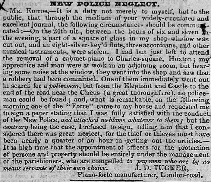 Letter in the Weekly Dispatch, 3rd January 1835