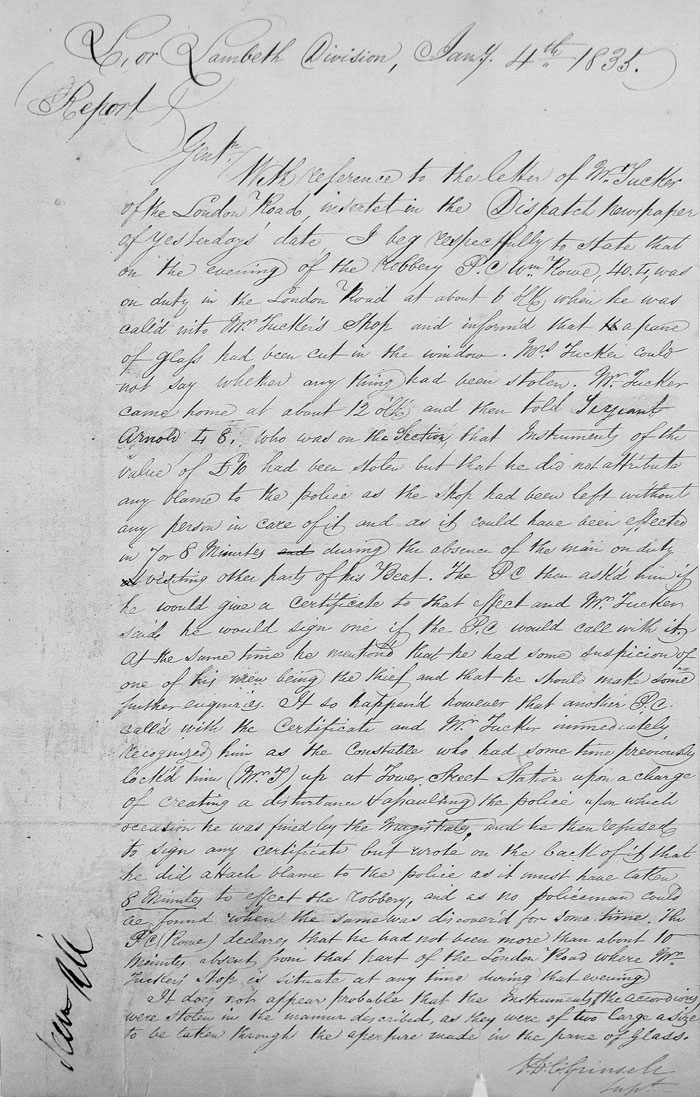Response to letter in the Weekly Dispatch, 3rd January 1835