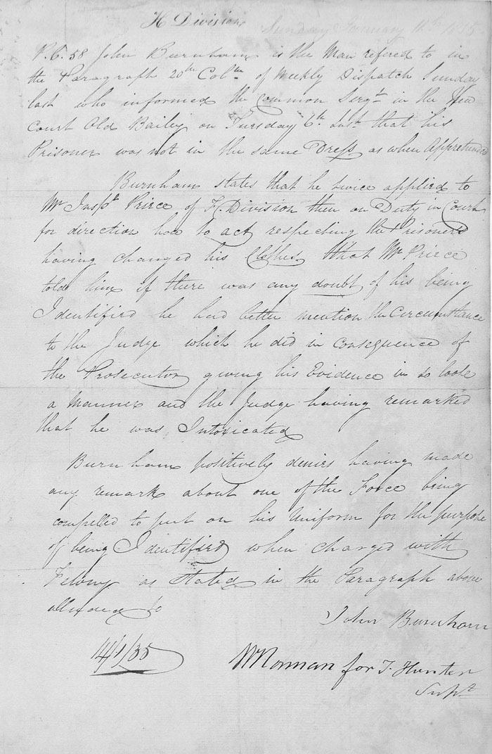 Response to letter in the Weekly Dispatch, 3rd January 1835