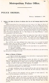 Met Police orders: action to be taken by drivers in an air-raid.