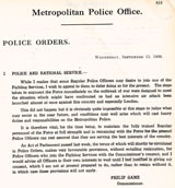 Metropolitan Police Orders: Police and National Service.