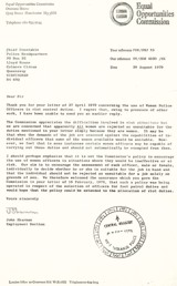 Letter from Equal Opportunities Commission