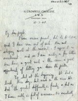St Johnston's letter to his parents: page 1