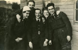 Group photograph of a bomber crew, Ernest Emsley in the centre.