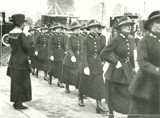 Metropolitan women police officers marching to duty c. 1919