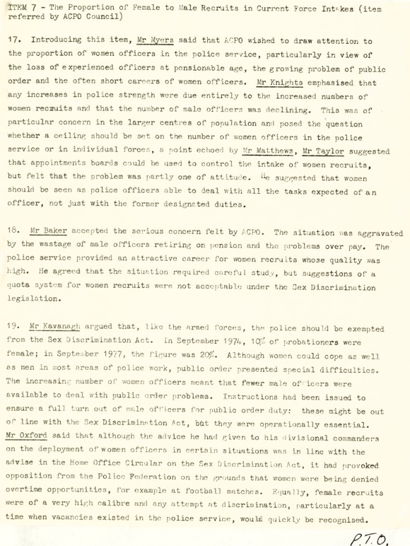 Discussion on women recruits, page 1