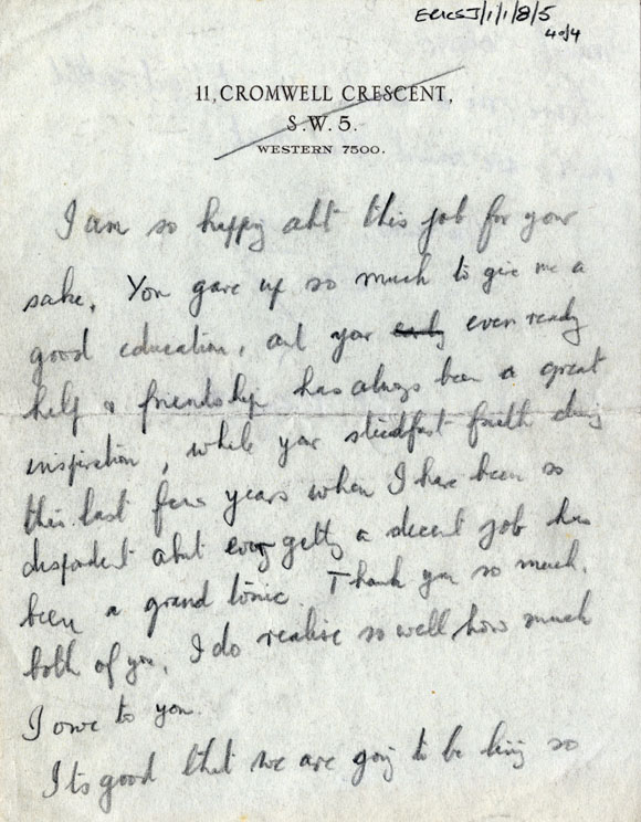 St Johnston's letter to his parents: page 7