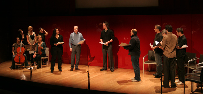 photo of the cast reading