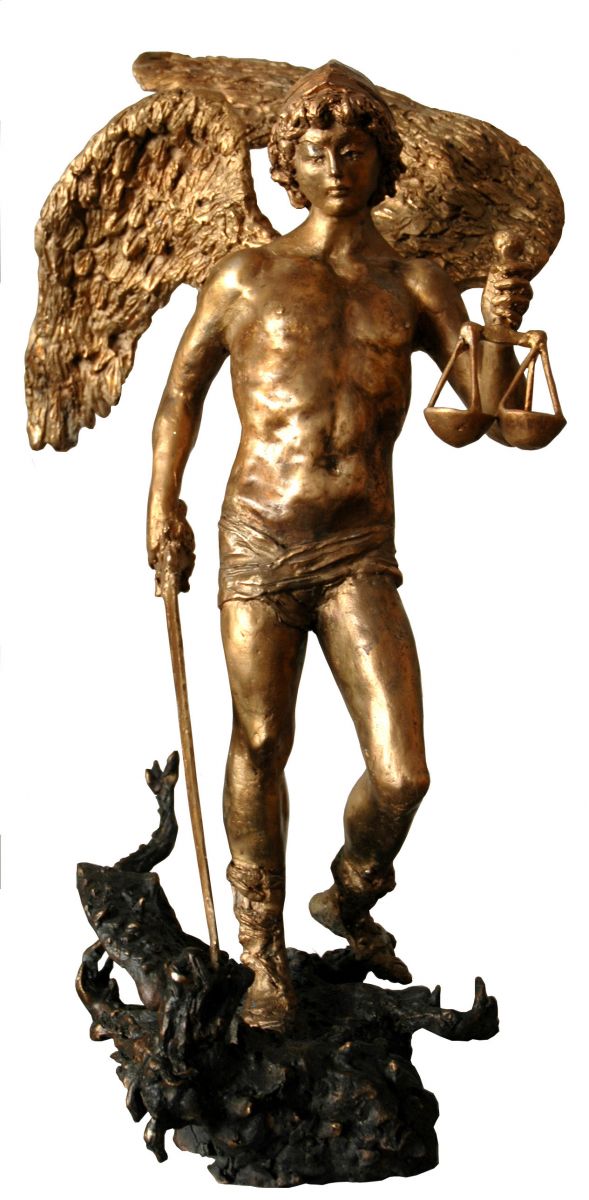 Franco Murer, sculpture in bronze of St Michael Archangel, 2011, 79x44x38cm, Vatican Museums