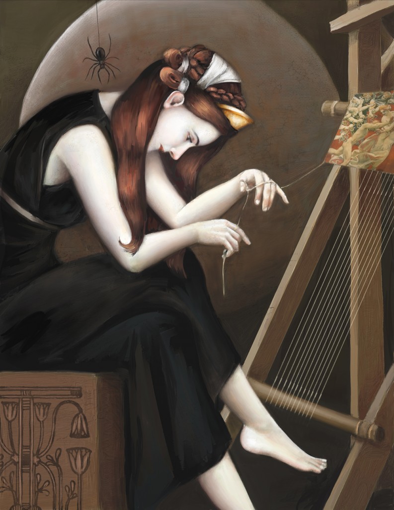 Arachne weaving her final tapestry, by Carlyn Beccia (www.carlynbeccia.com) Reproduced by kind permission of the artist.