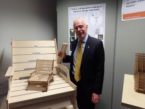 Peter Horrocks, Vice Chancellor of the Open University, with RE:FORM chairs at the OU Learn About Fair 2016.