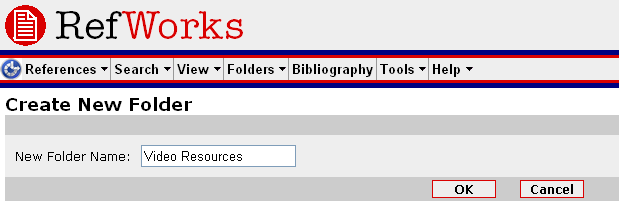 Refworks New Folder name