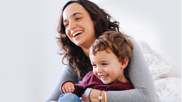 Woman with young child