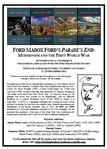 Ford Madox Ford 2012 conference poster