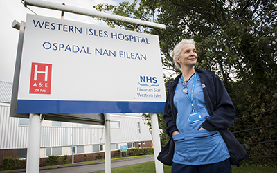 Helen Kafantari Maciver at Western Isles Hospital. Photo by Leila Angus.