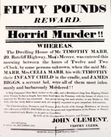poster advertising £50 reward for killer