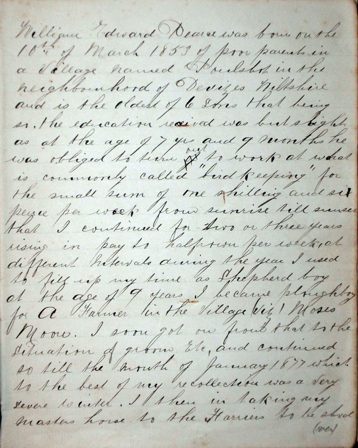 Memoirs of William Edward Pearce, page 1