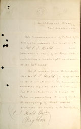 Commissioner Warren's letter to Weald