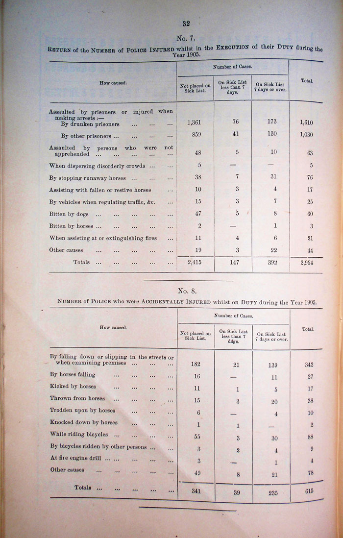 Accident Statistics for 1905