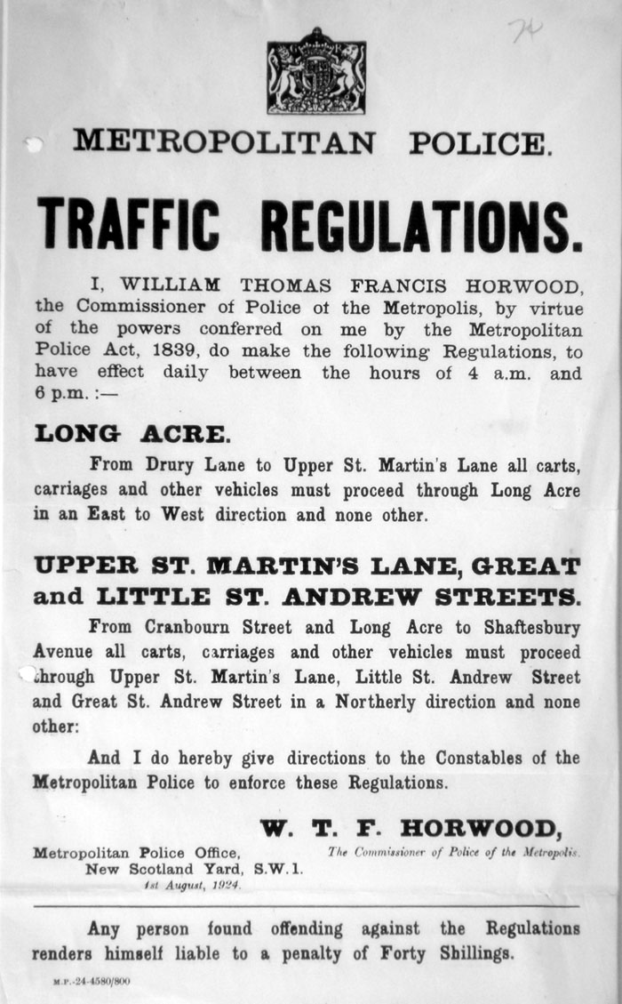 Metropolitan Police Traffic Regulations 1924