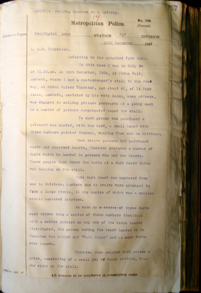 Memo regarding selling chances in a lottery, 1924, page 1