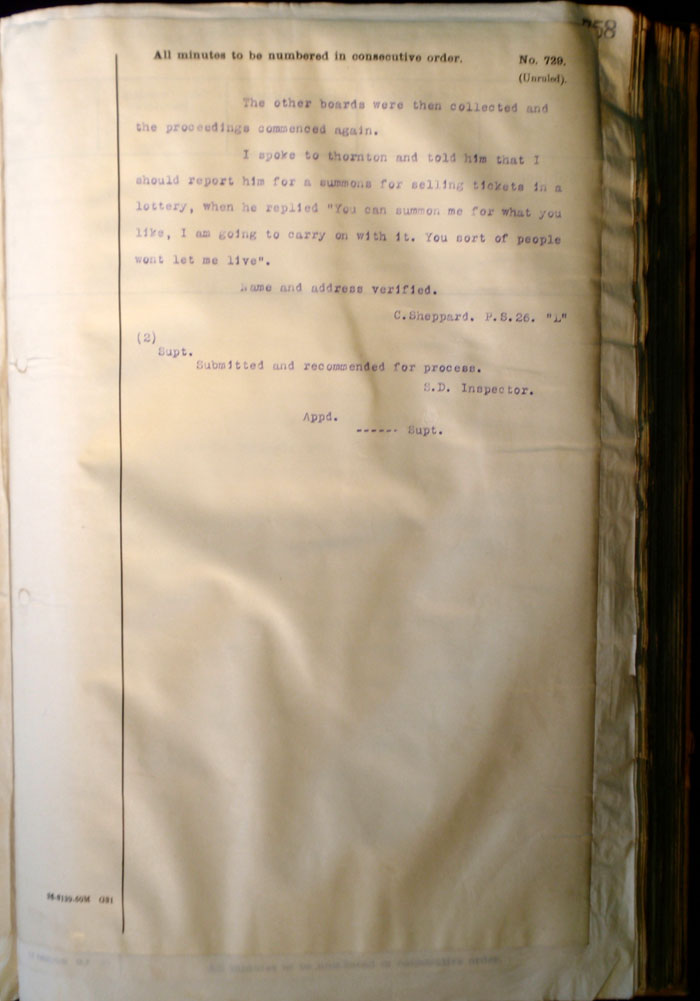 Memo regarding selling chances in a lottery, 1924, page 2