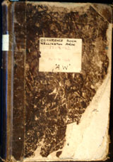 photograph of the cover of the Wellington Arch Occurrence Book