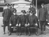 Fred Fancourt with his colleagues infront of a police ambulance in 1942.