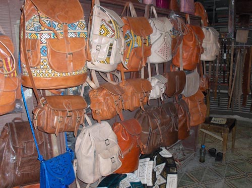 Craftsmanship in the Medina, leather bags