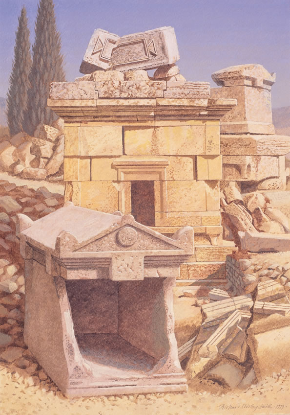 Empty Tombs, 1999. Acrylic on paper, 50cm x 35cm.