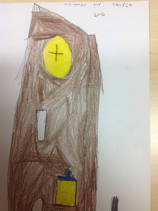 children's drawing of their church - today