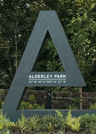 A sign for Alderley Park.