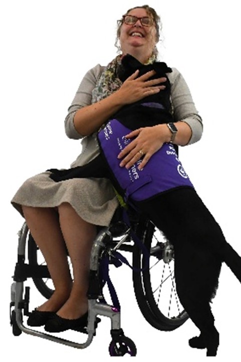 Miriam Bentley with an assistance dog
