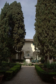 The courtyard at the British School at Rome, one of our recording locations