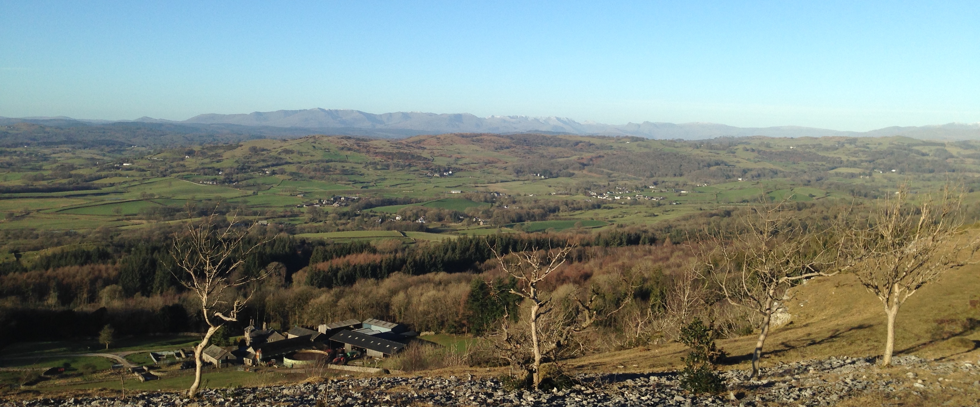 Picture of Lake district valley with dispersed houses and farms