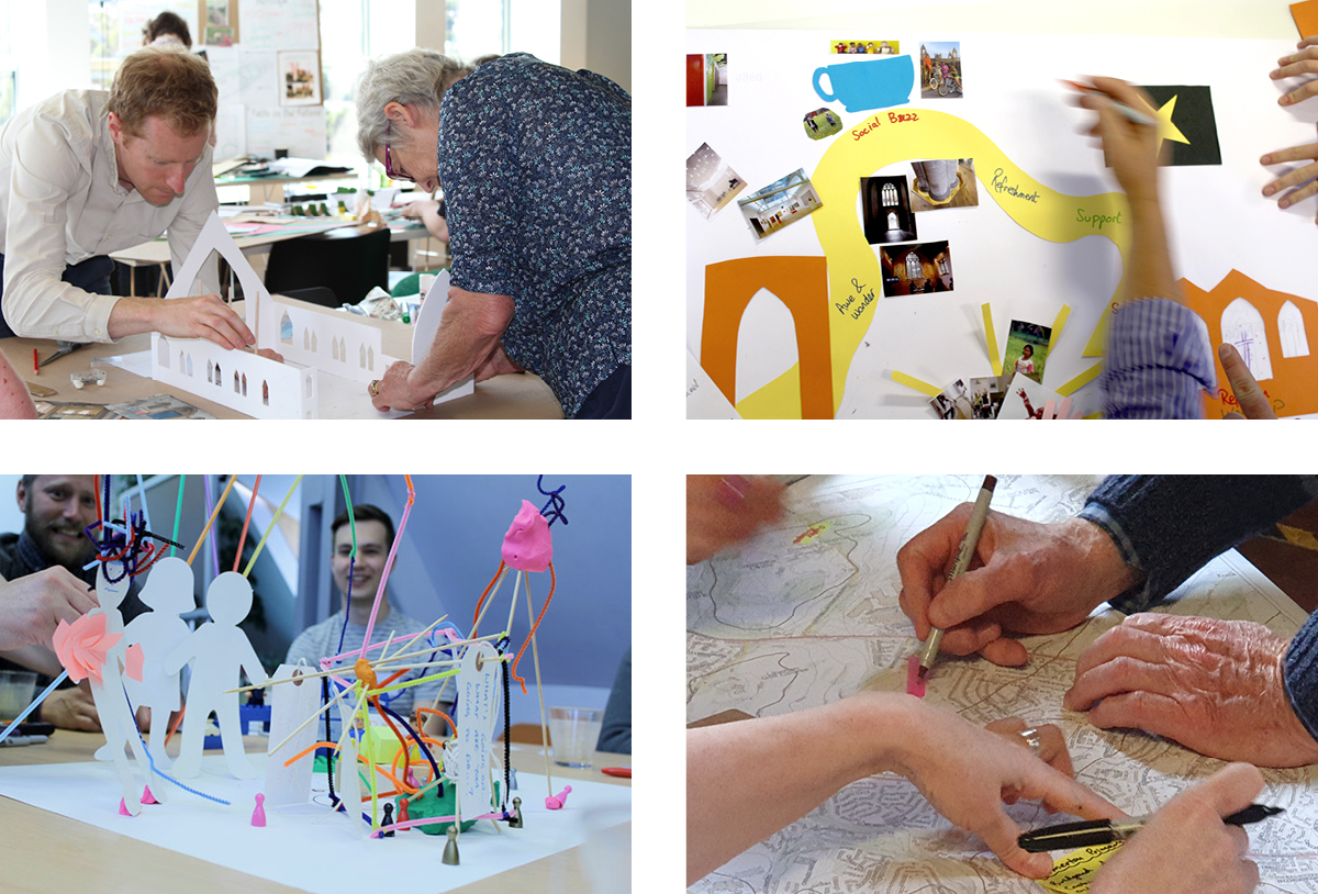 We have got people of all ages making, modelling, collaging and mapping. 