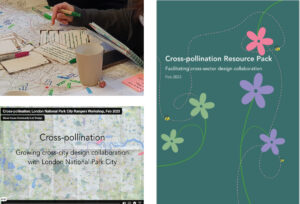 An image from our recent Share, Connect, Create workshop in Edinburgh, the Cross-pollination Resource Pack, and our case study film Cross-pollination: Growing cross-city design collaboration with London National Park City, all from the Cross-pollination: Growing cross-sector design collaboration in placemaking project.
