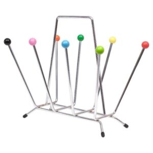 Metal rod and ball magazine rack