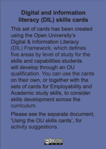 Digital and information literacy (DIL) skills cards