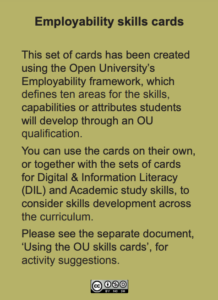 Employability skills cards