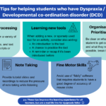Tips for helping students who have Dyspraxia / Developmental co-ordination disorder (DCD)