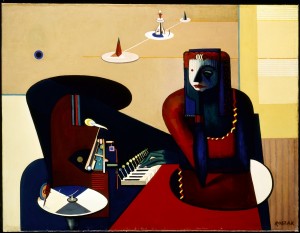 Girl at the Piano: Recording Sound, 1935 (oil on canvas)