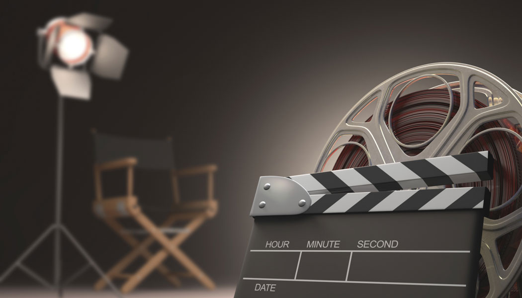 Film reel, director's chair, clapper board and lighting. Image: Thinkstock