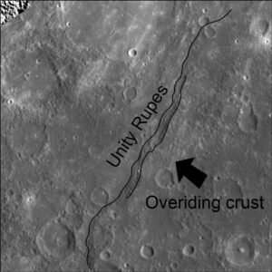 Unity scarp on Mercury