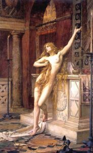 Painting of Hypatia by Charles William Mitchell, 1885