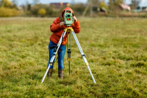 Woman surveying the land