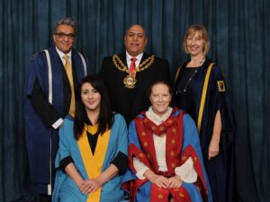 Najma Kalid at the degree ceremony